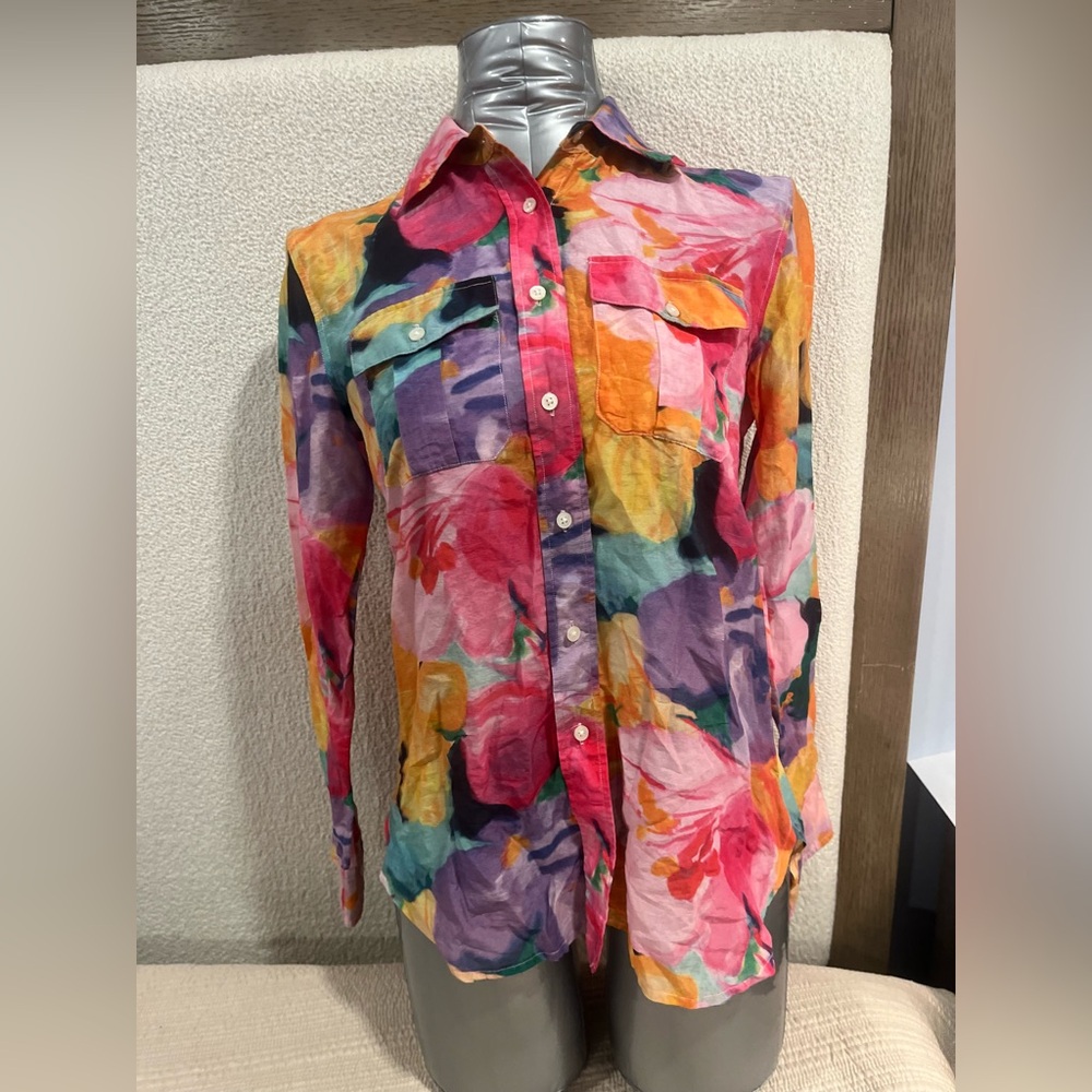 Ralph Lauren Multicolor Floral Button-Up Blouse XS